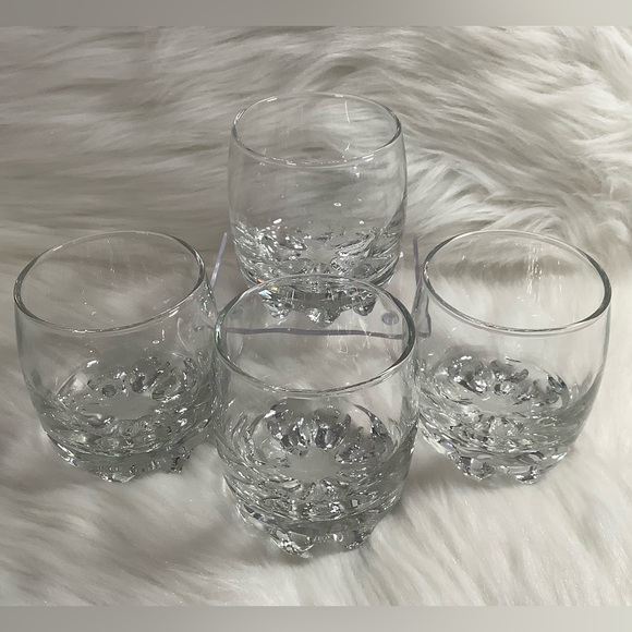 Crown Royal Set of 4 Etched Crystal Low Ball Rocks Glass Whiskey Glasses Barware - Picture 2 of 16
